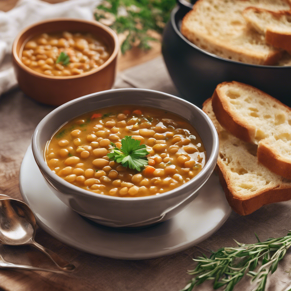 Lentil Soup with Garlic Bread